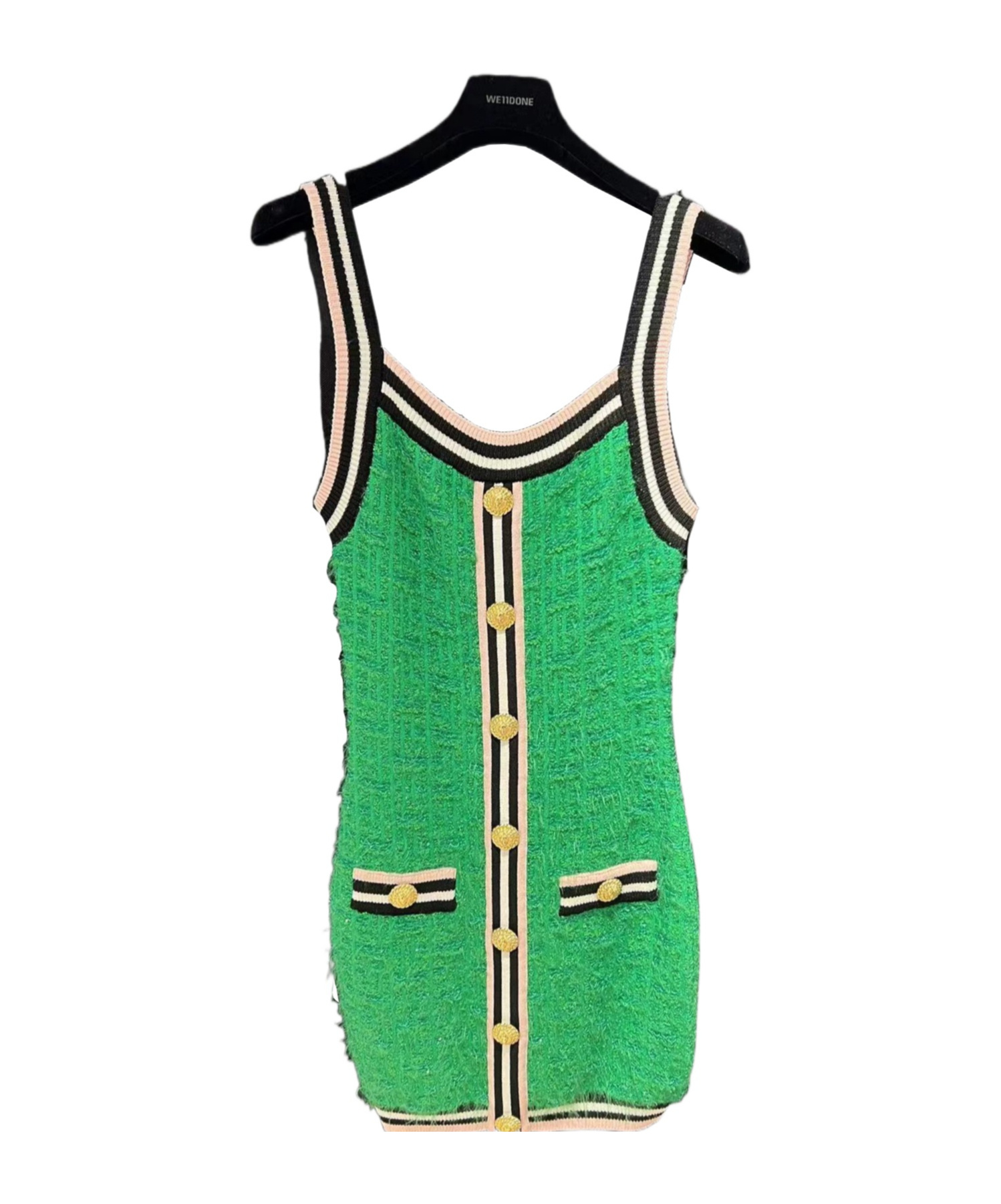 Balmain Suspender Mini Dress In Green