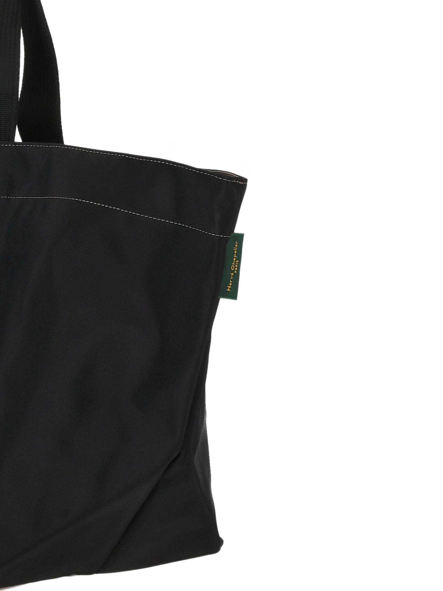 Herve Chapelier Large Two Tone Tote Bag In Black
