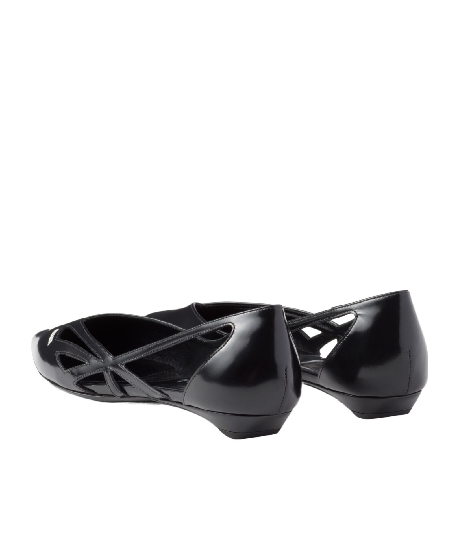 Prada Woman Black Flats In Black