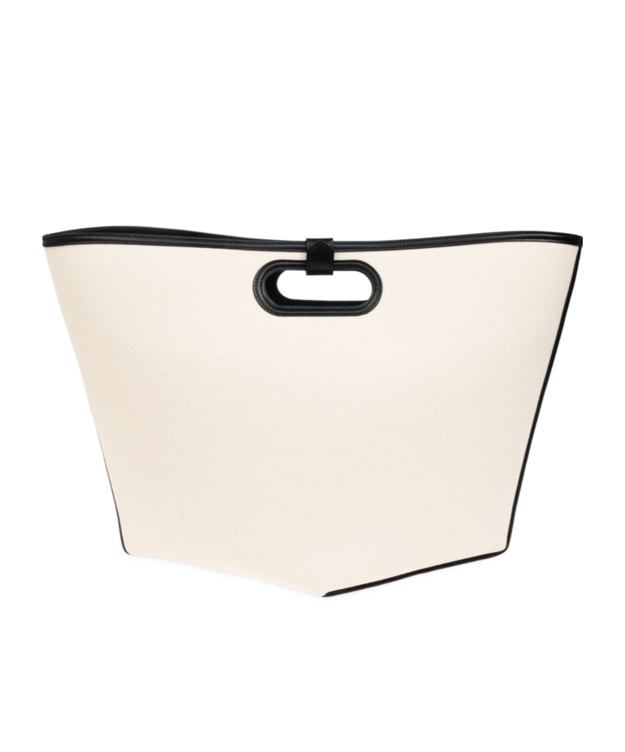 Alaïa Folded Large Leather-trimmed Canvas Tote Bag In White