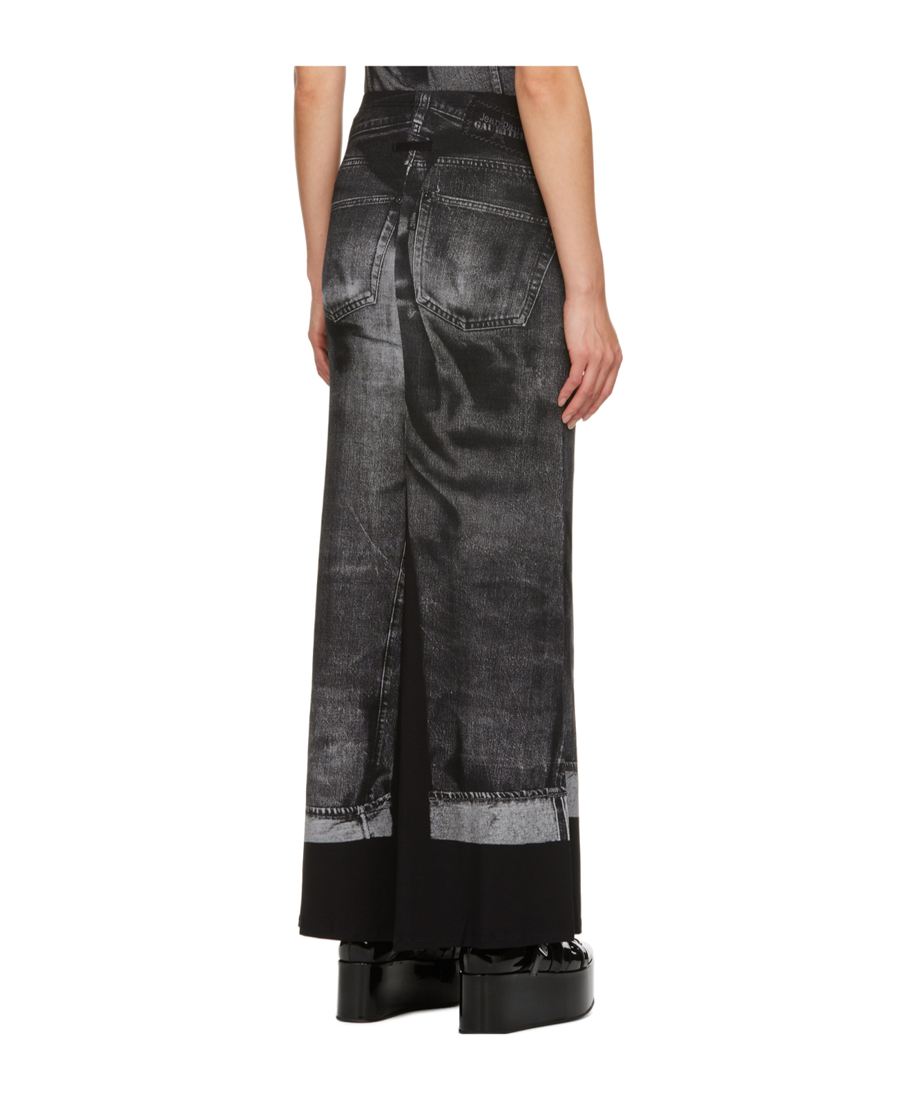 Jean Paul Gaultier Printed Skirt In Black