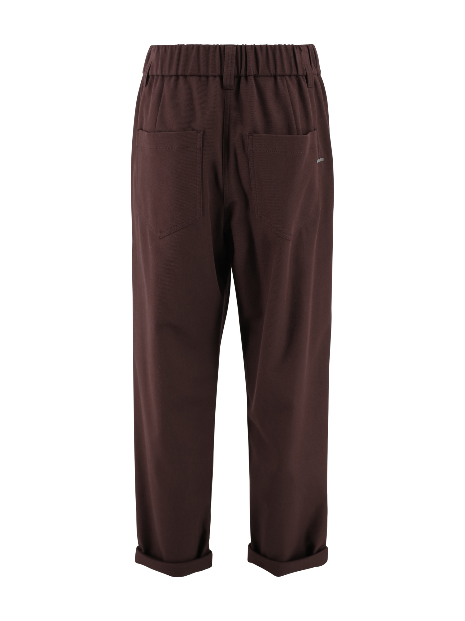 Brunello Cucinelli Elastic Waist Casual Pants In Burgundy