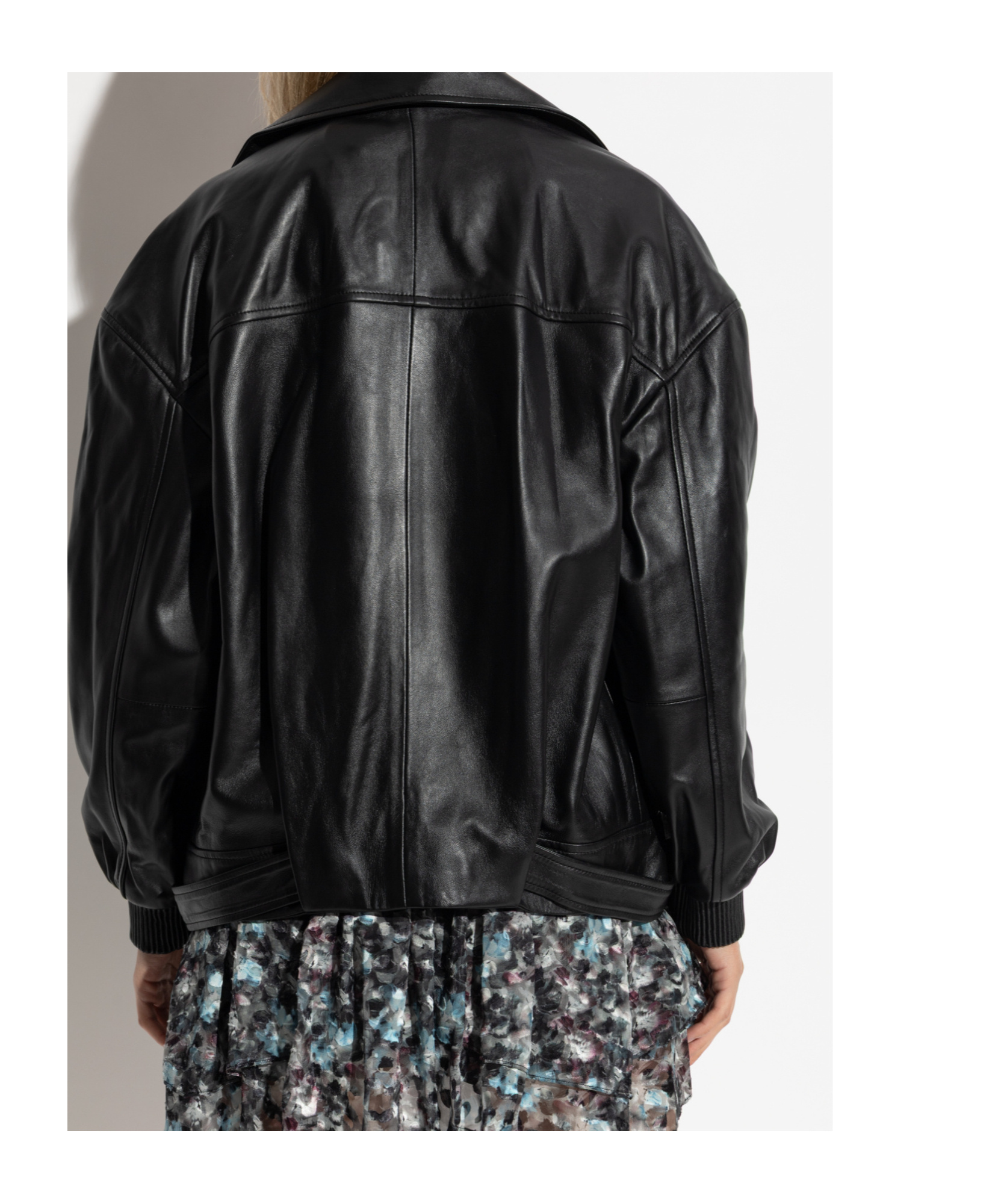 Iro Long Sleeve Leather Jacket In Black
