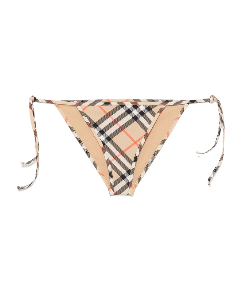 Burberry Plaid Bikini Swimsuit In Nude