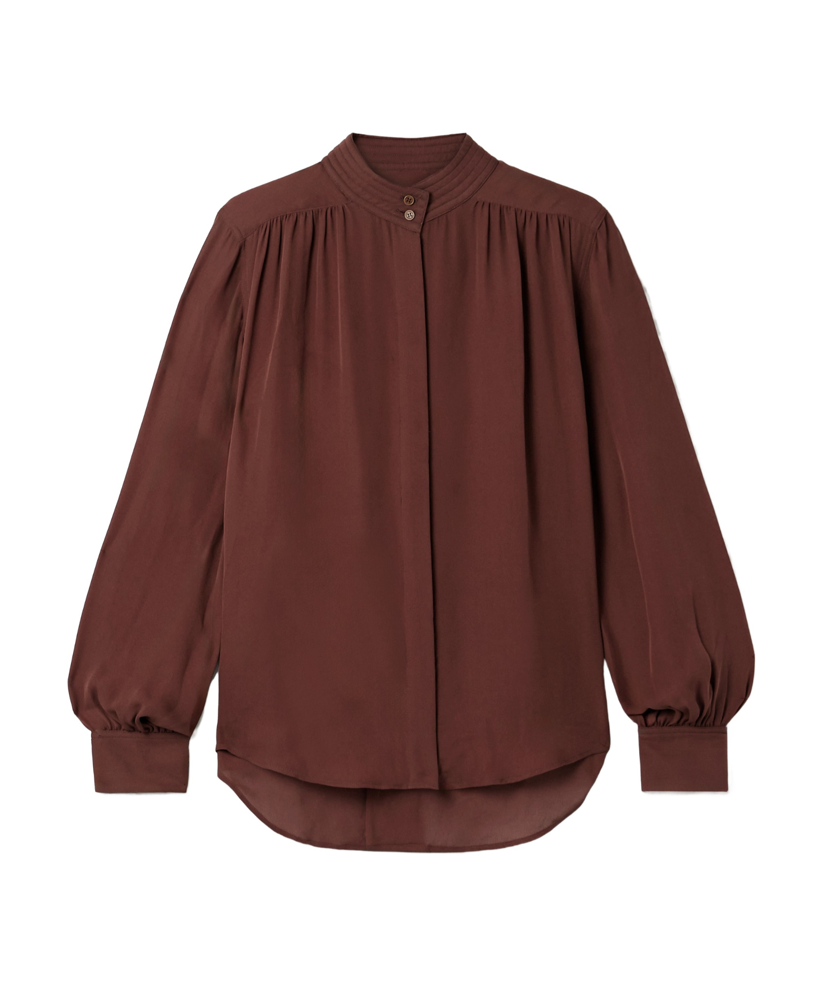 Nili Lotan Pleated Shirt In Brown