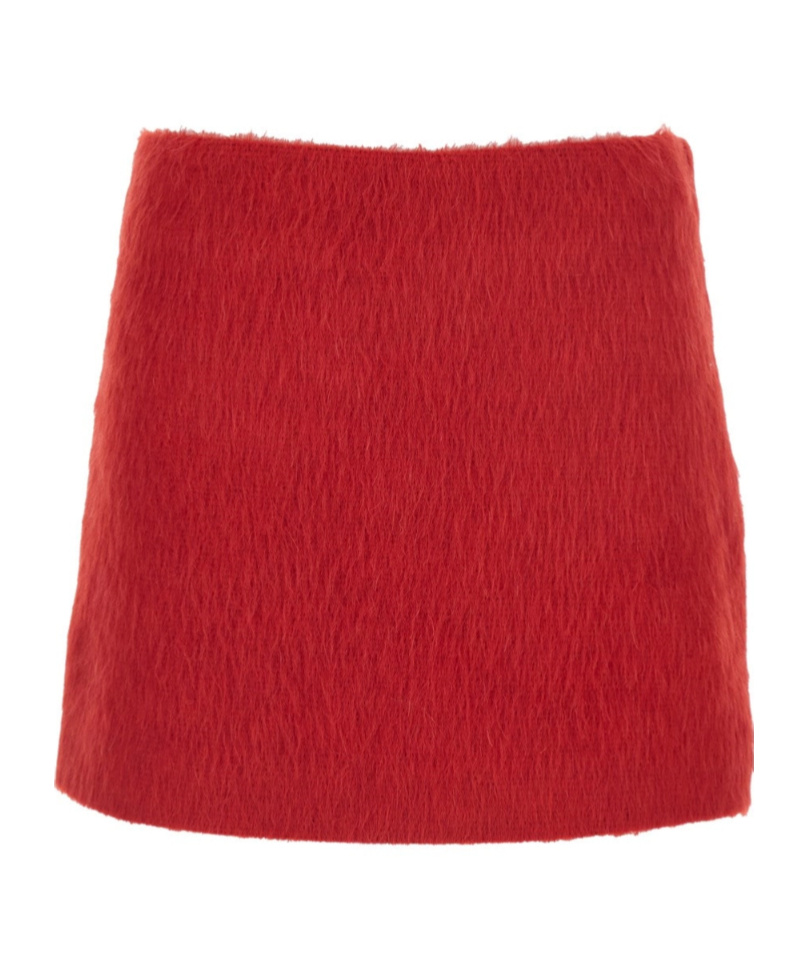 Msgm Zipper Skirt In Red