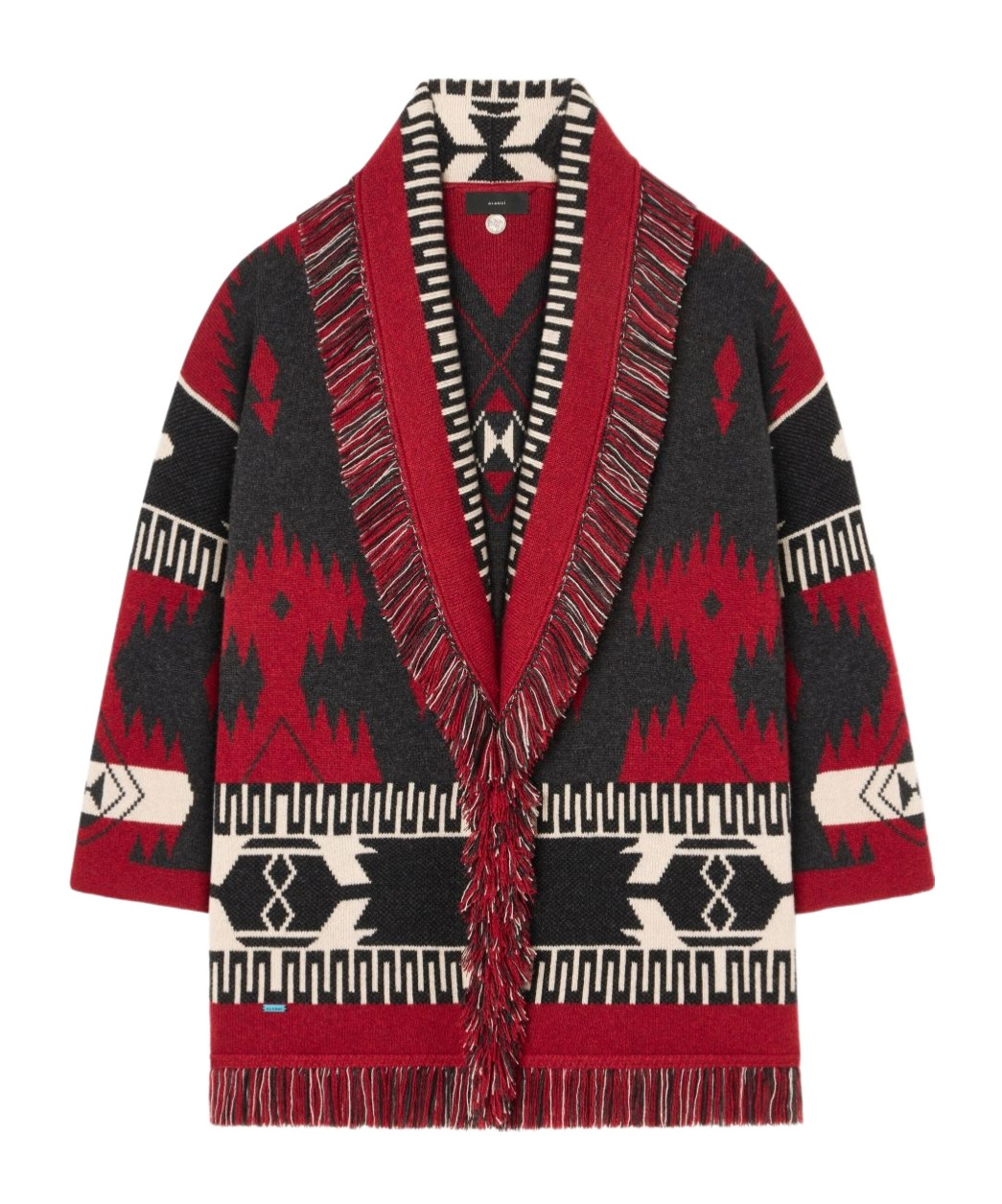 Alanui Jacquard Cashmere Cardigan Shawl Collar In Red