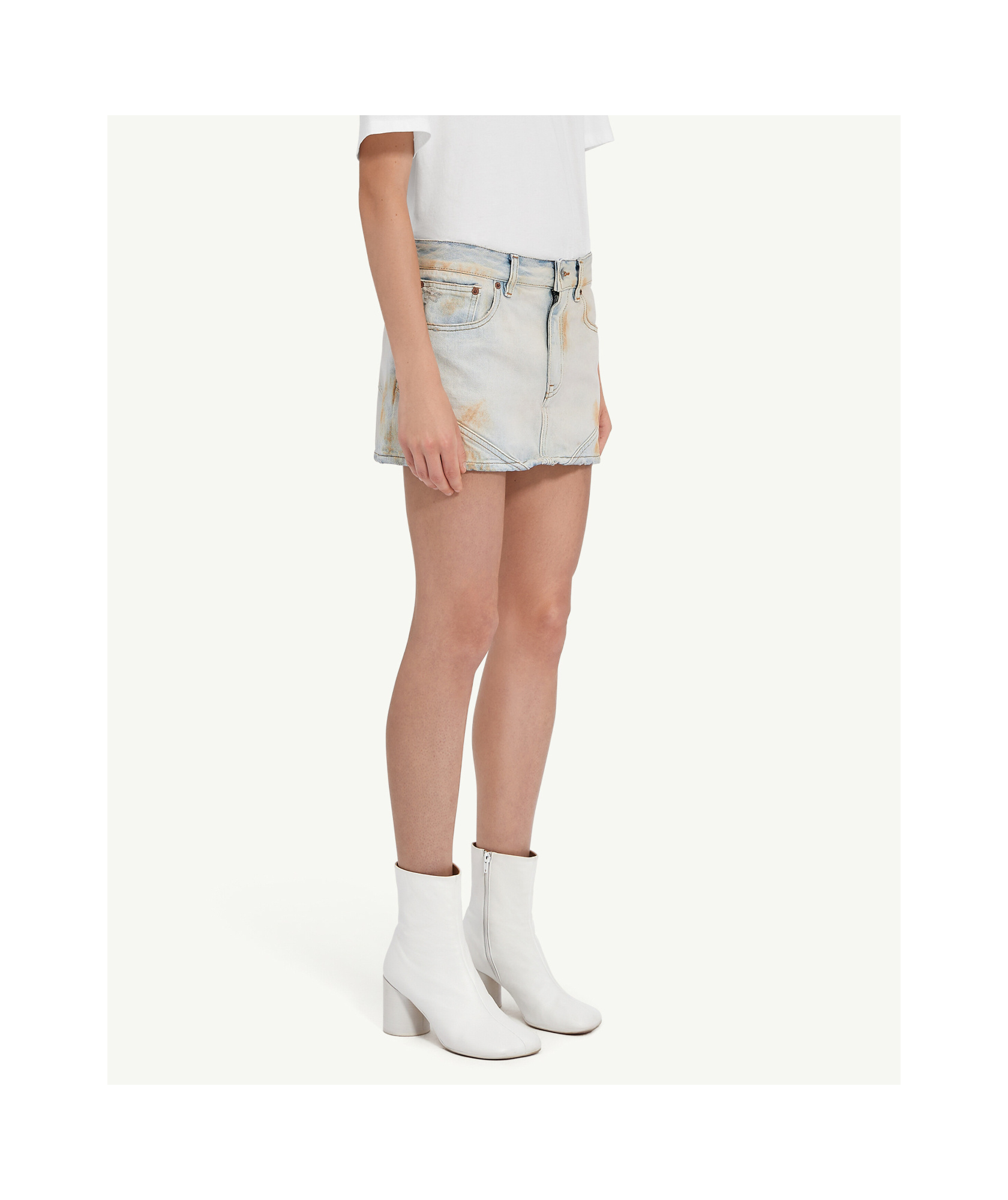 Mm6 Maison Margiela Logo-patch Mini Skirt In White