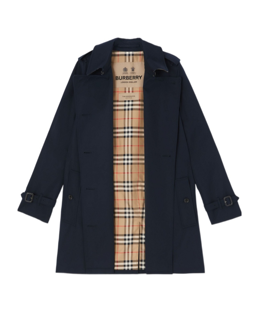 Burberry Kensington Heritage Trench Coat In Blue