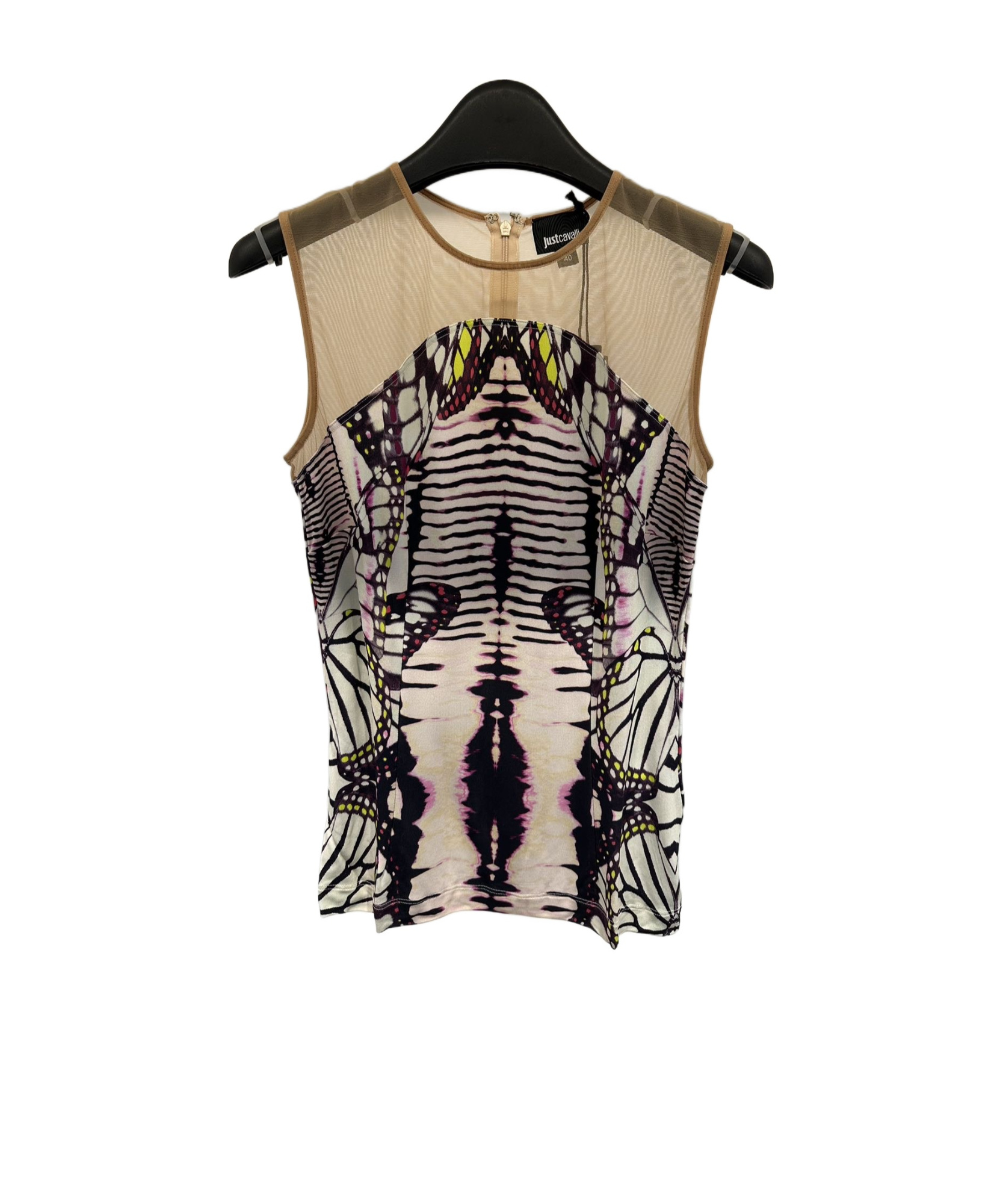 Shop Just Cavalli Zippered Sleeveless Vest In Nude