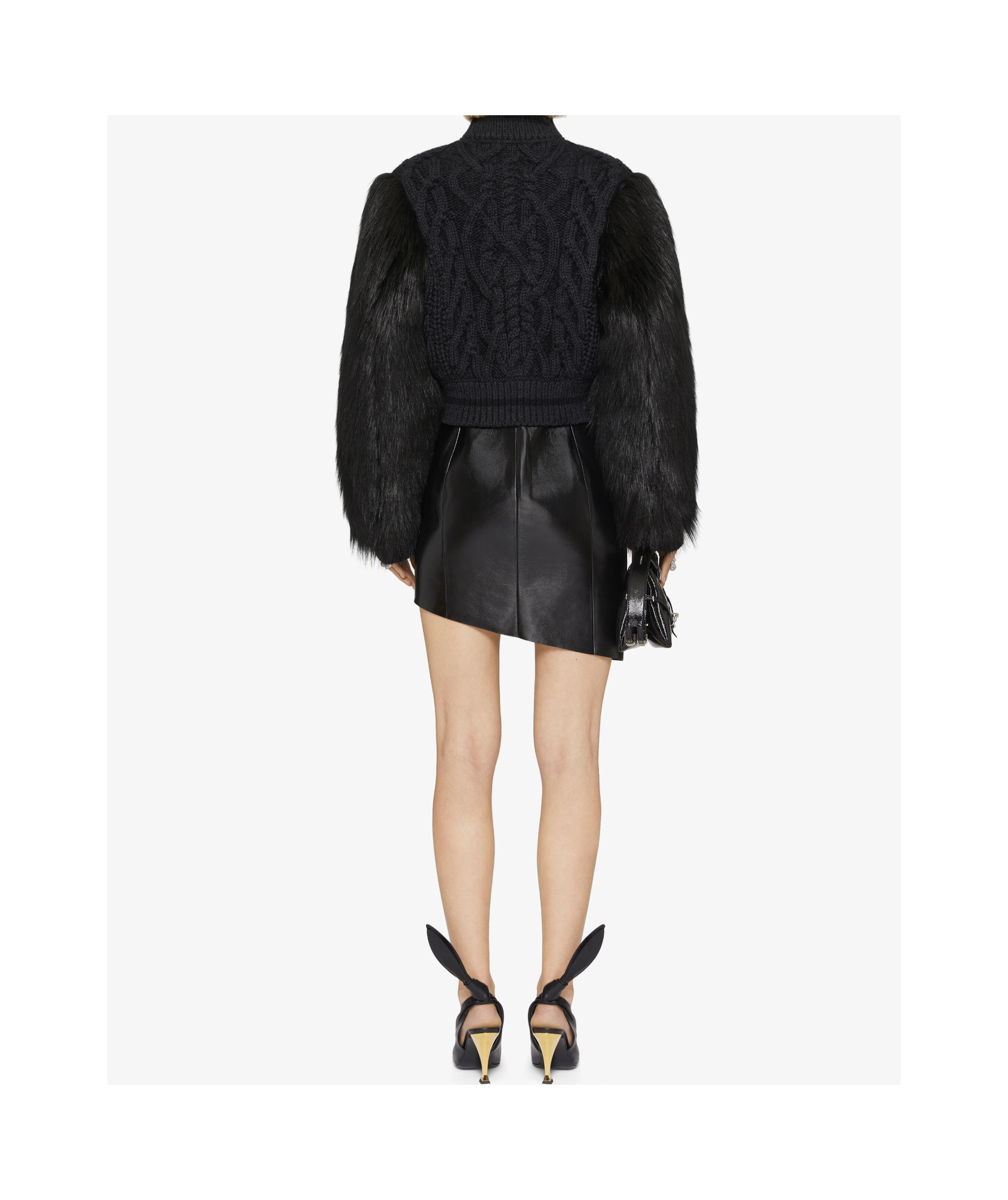 Givenchy Faux-fur Trim Cardigan In Black