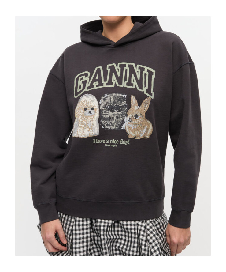 Ganni Hoodie With Logo Print