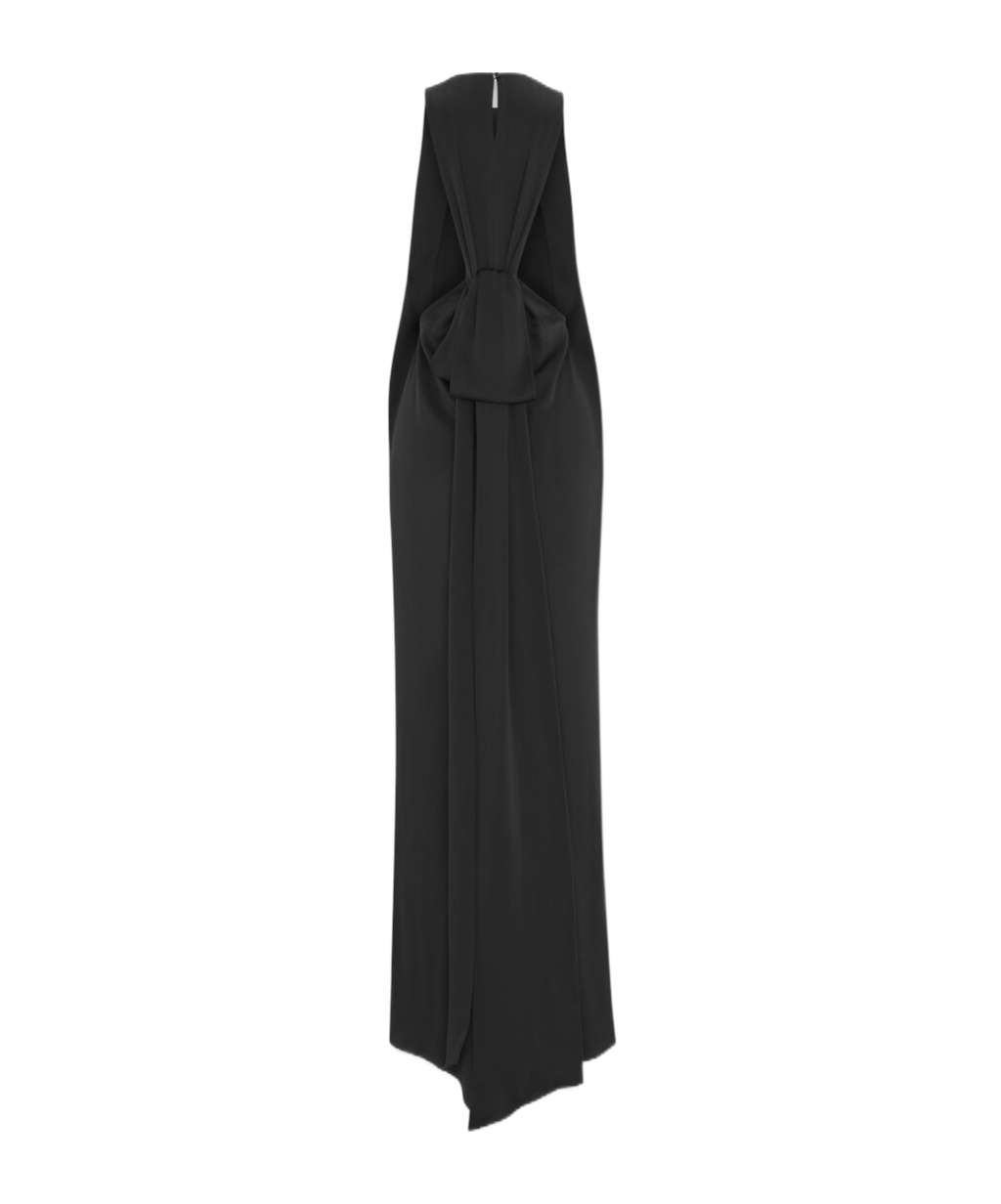 Saint Laurent Knot-detail Dress In Black