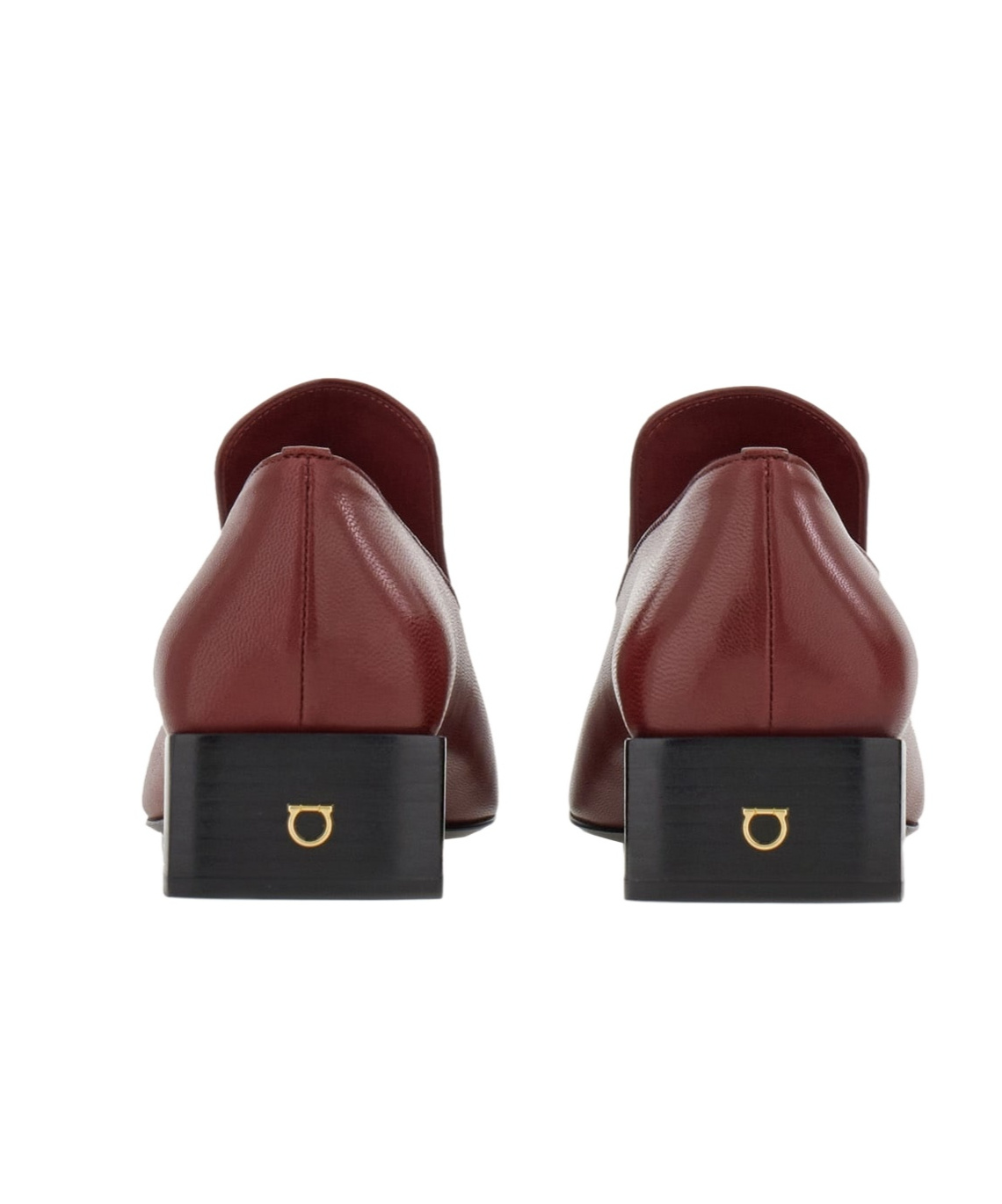 Ferragamo Square Head Loafer Shoes In Red