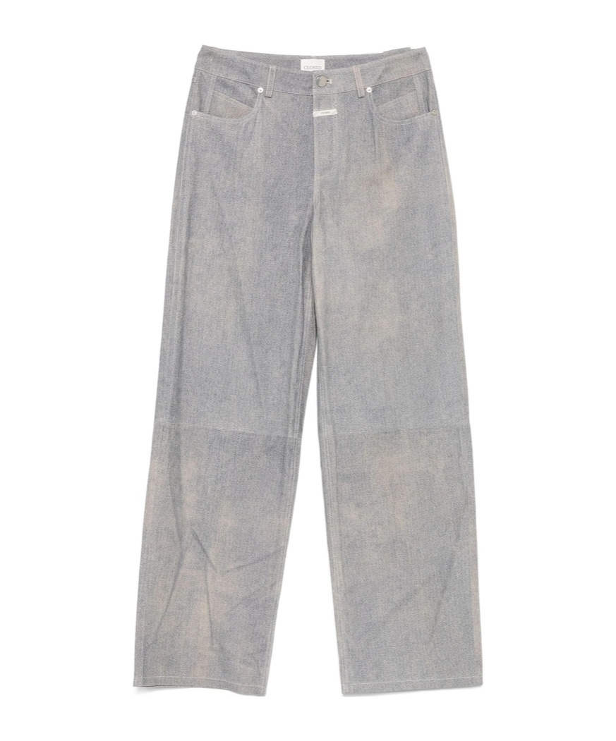 Closed Denim Straight Trousers In Gray