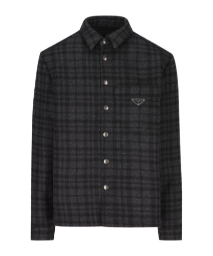 Prada Wool Shirt In Gray