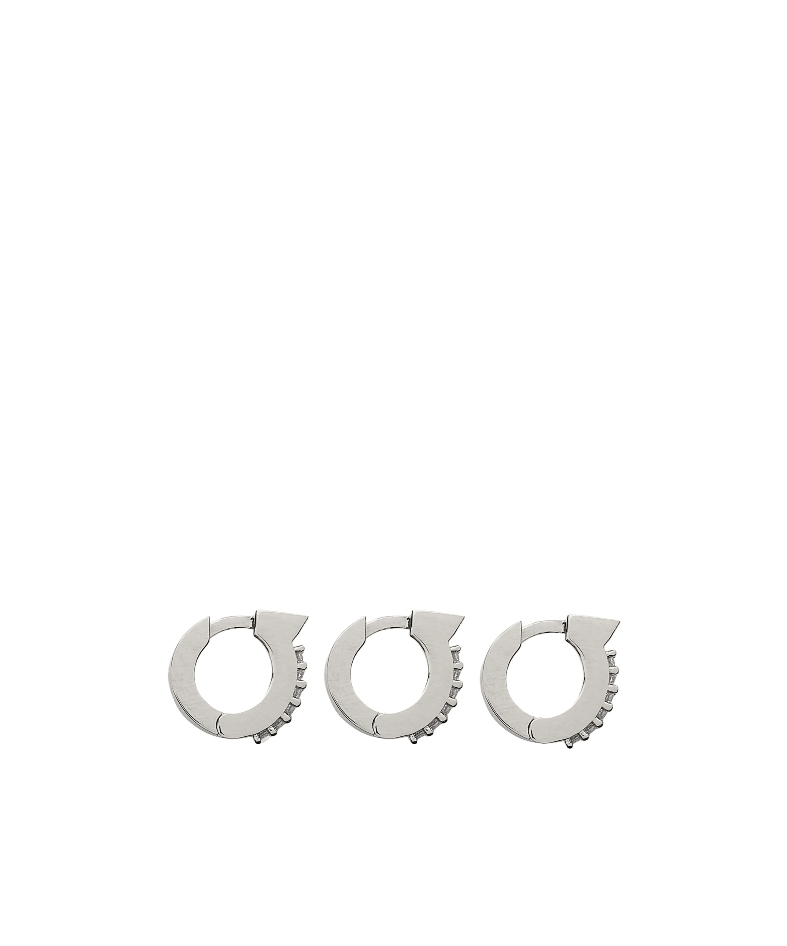 Ferragamo Crystal Inlaid Earrings In White
