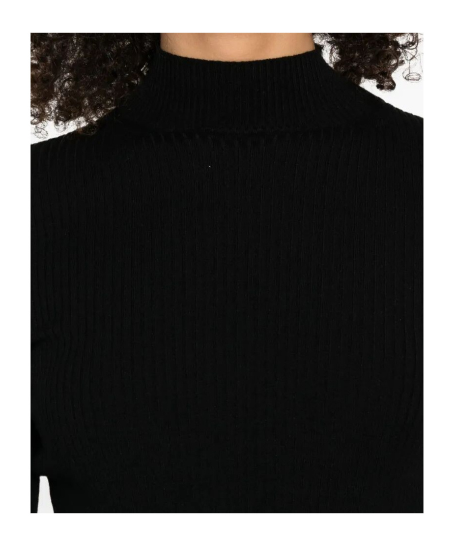 Twinset High-neck Seamless Sweater In Black