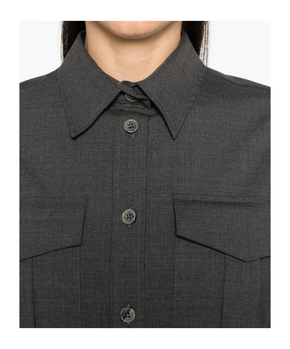 P.a.r.o.s.h Pocket Buttoned Shirt In Gray
