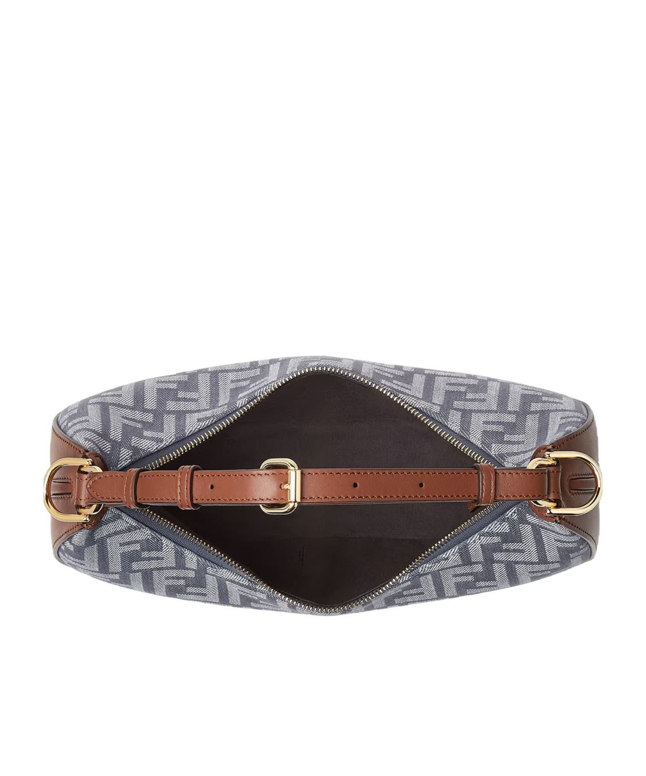 Fendi Blue Denim-effect Ff Jacquard Bag