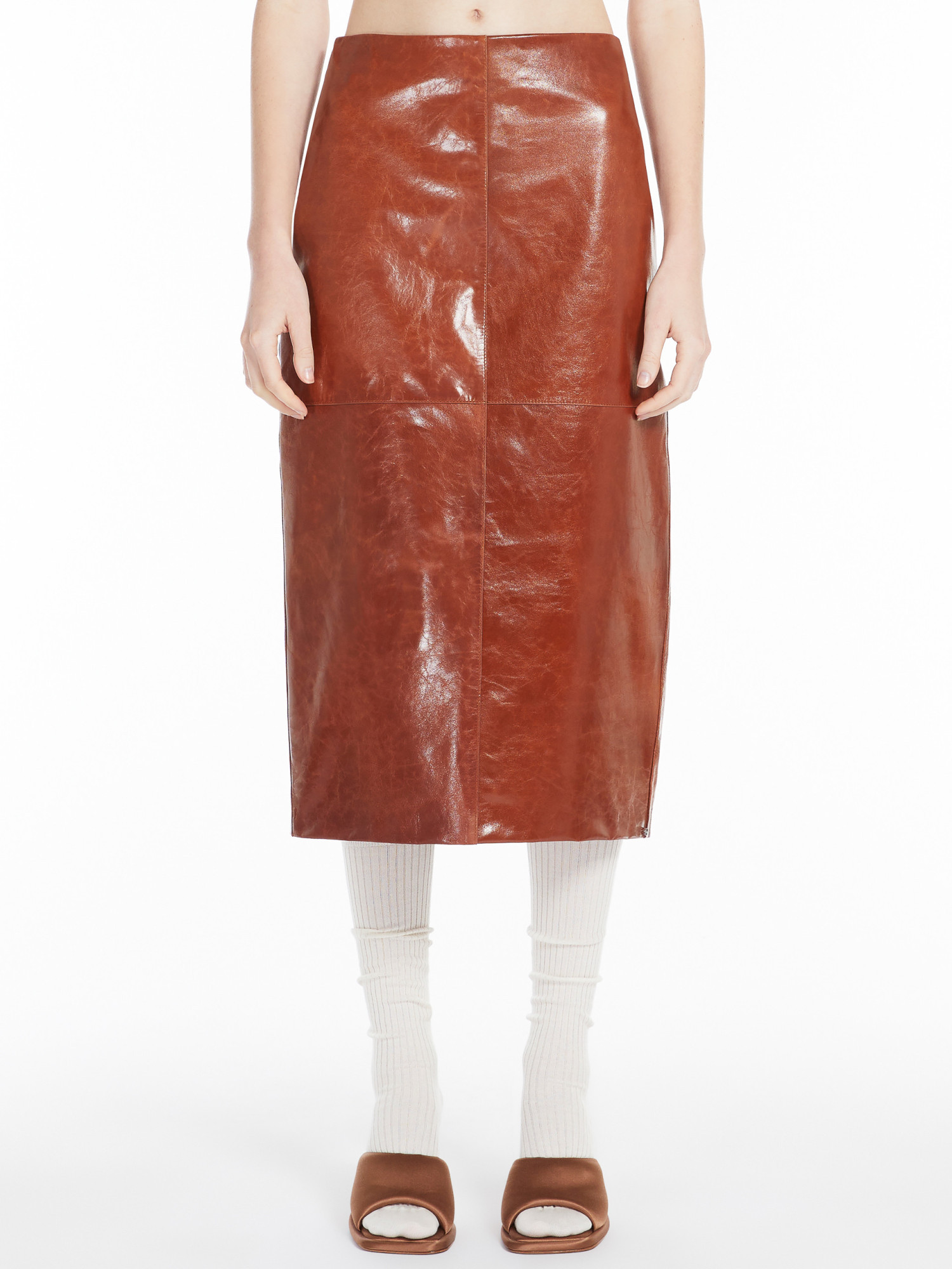 Sportmax Zippered Skirt In Brown