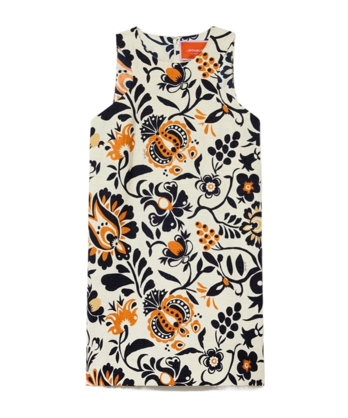 La Doublej Racer Floral-print Mini Dress In Multi