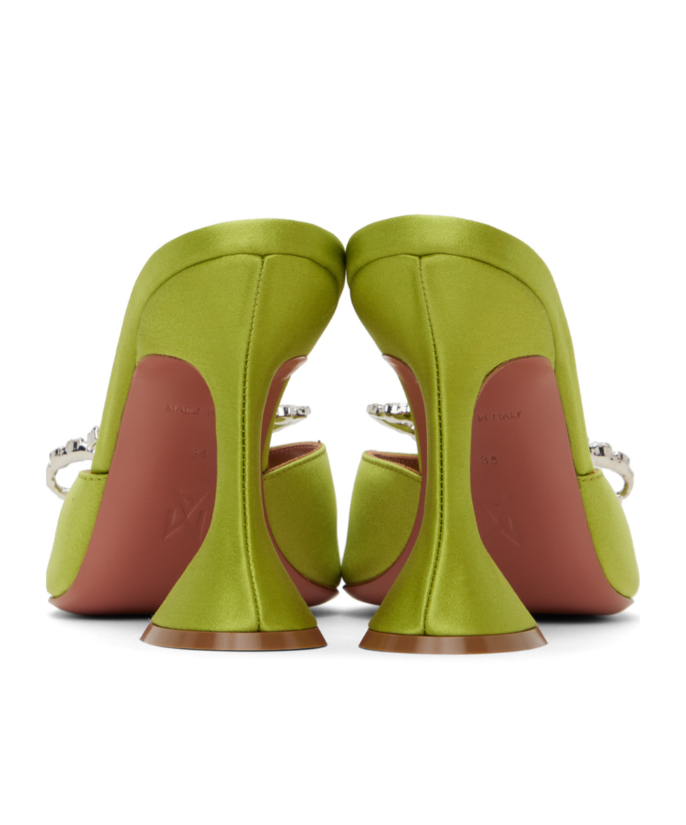 Shop Amina Muaddi Rosie High-heeled Sandals In Green