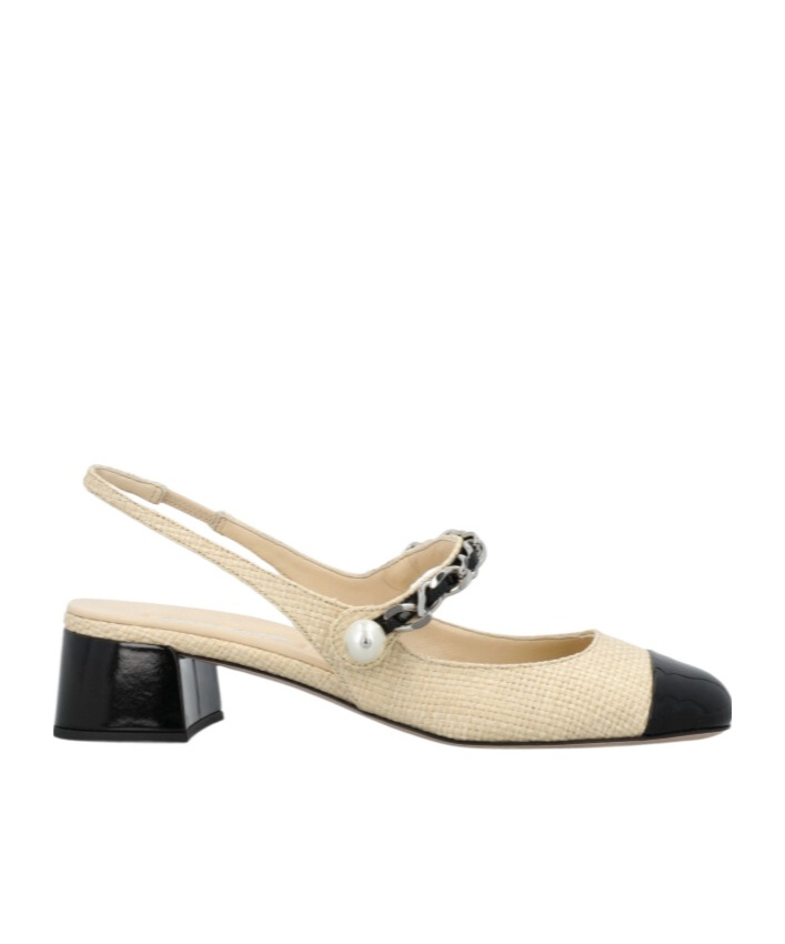 Miu Miu Leather-trimmed Raffia Slingback Mary Janes In Nude