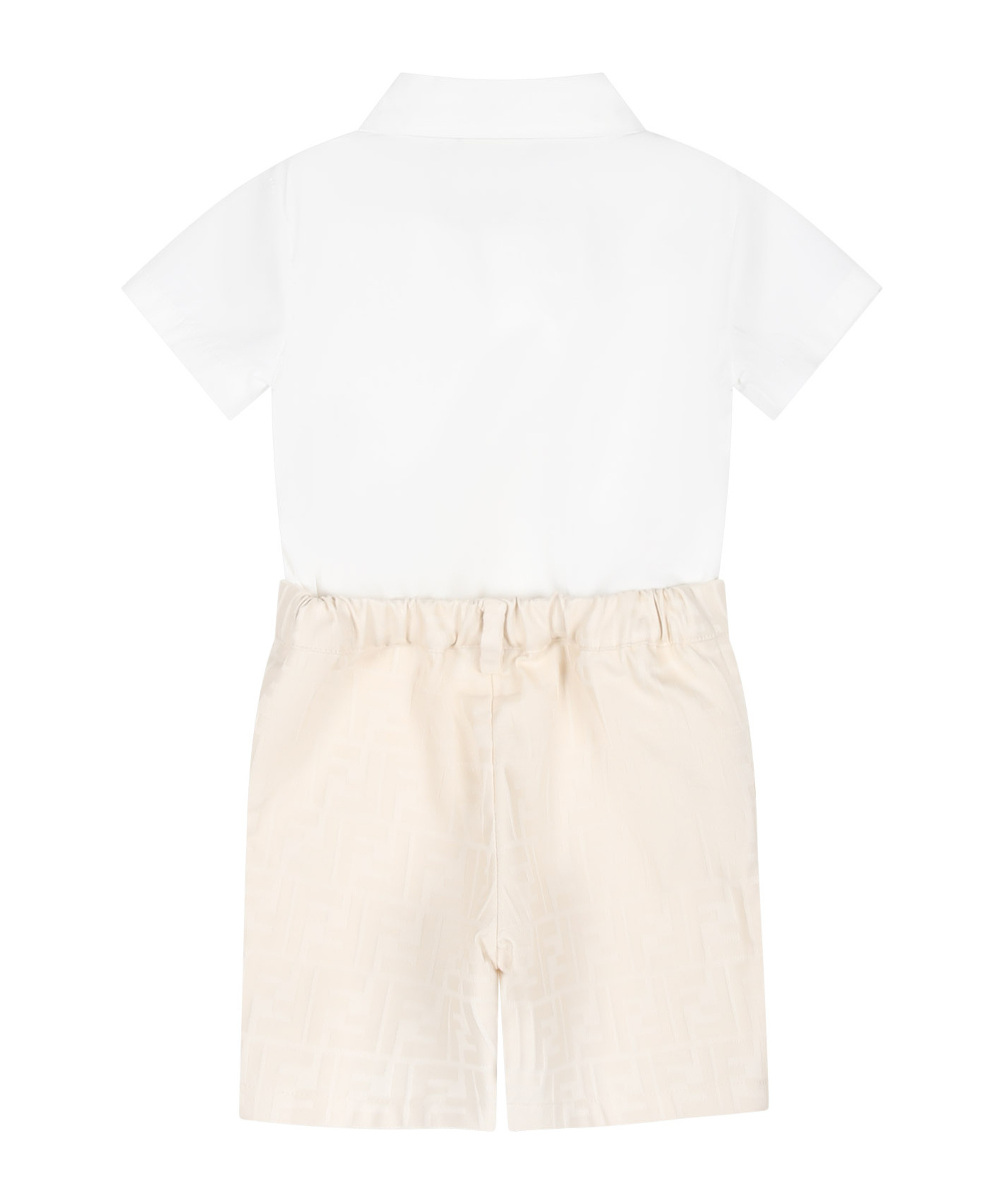 Fendi Ff-jacquard Shorts Set In White