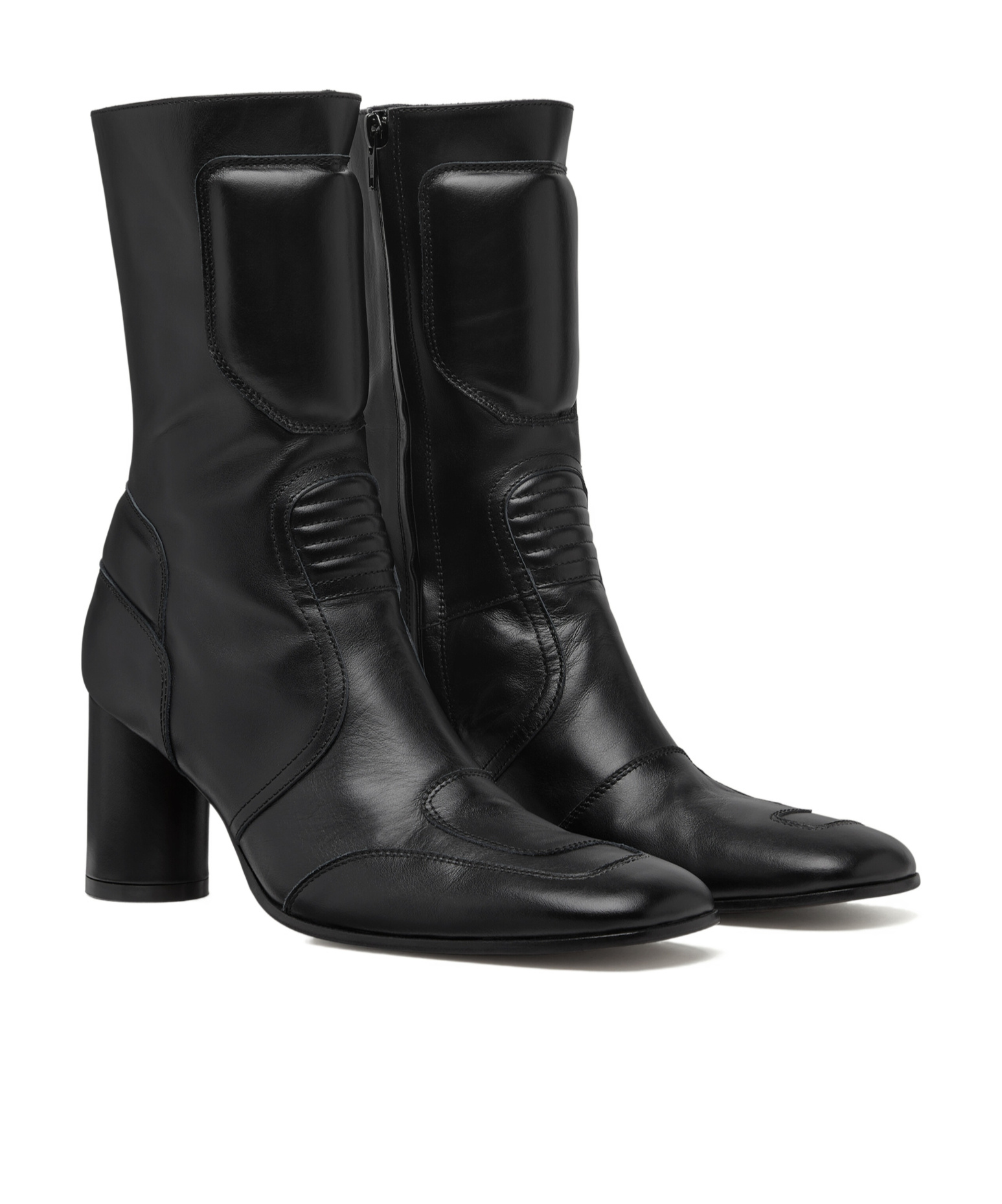Mm6 Maison Margiela Leather Ankle Boots In Black