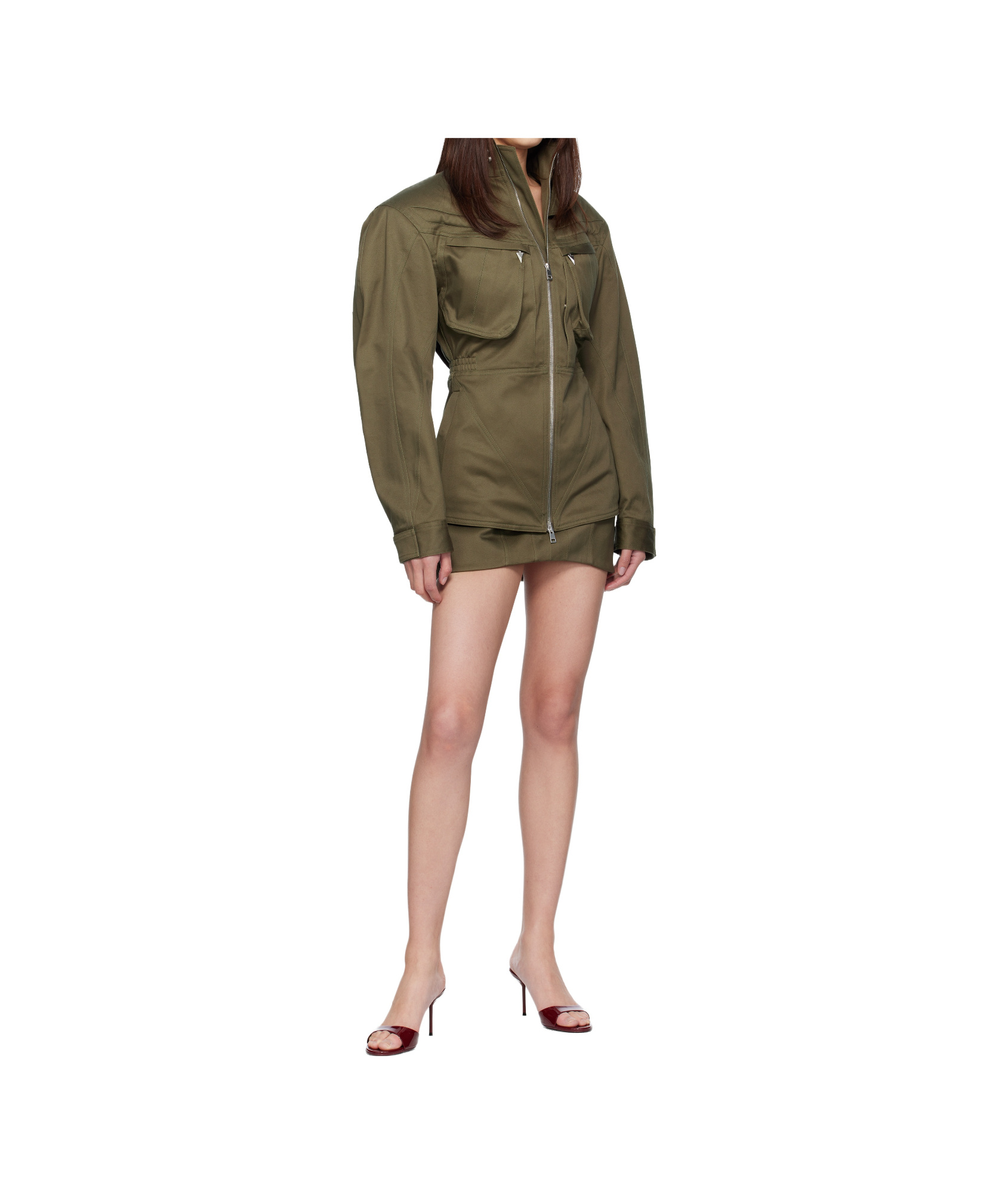Mugler Khaki Cargo Jacket