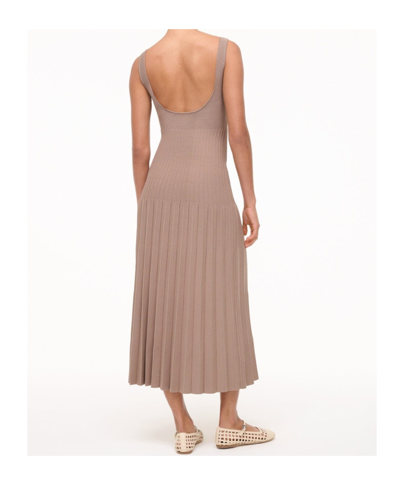 Staud Ellison Midi Dress In Neutral