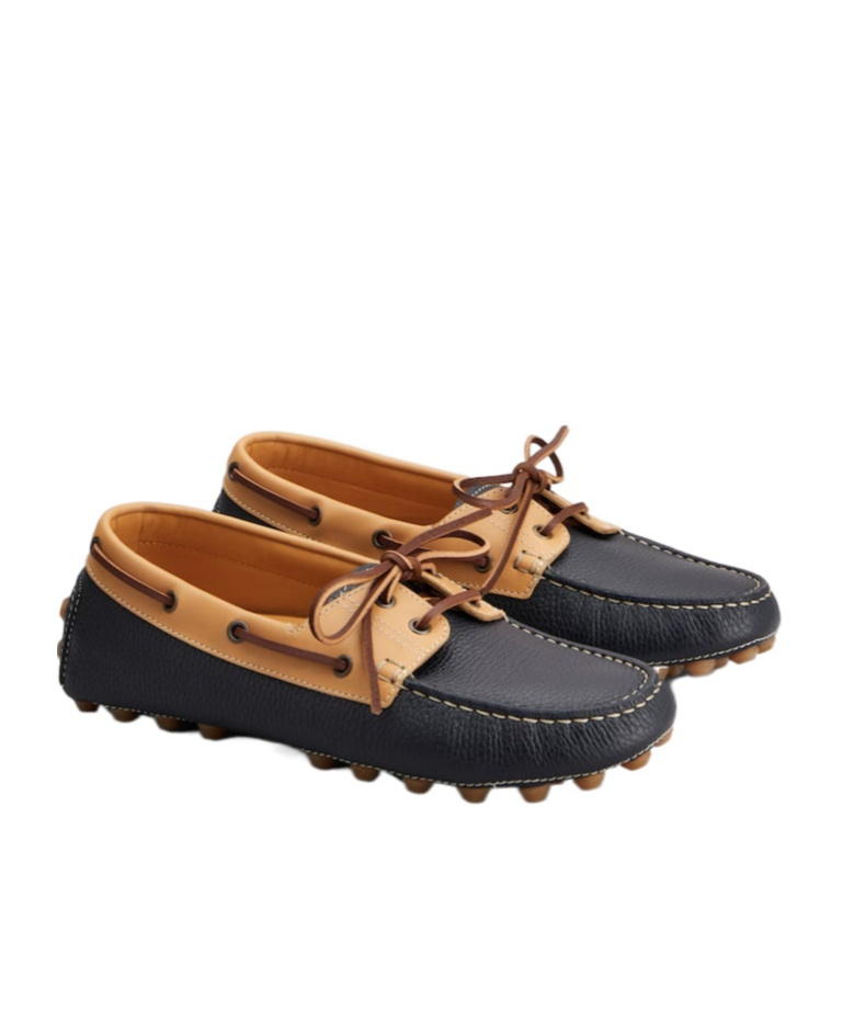 Tod's Gommino Bubble Leather Lace Up Boat Shoe In Blue