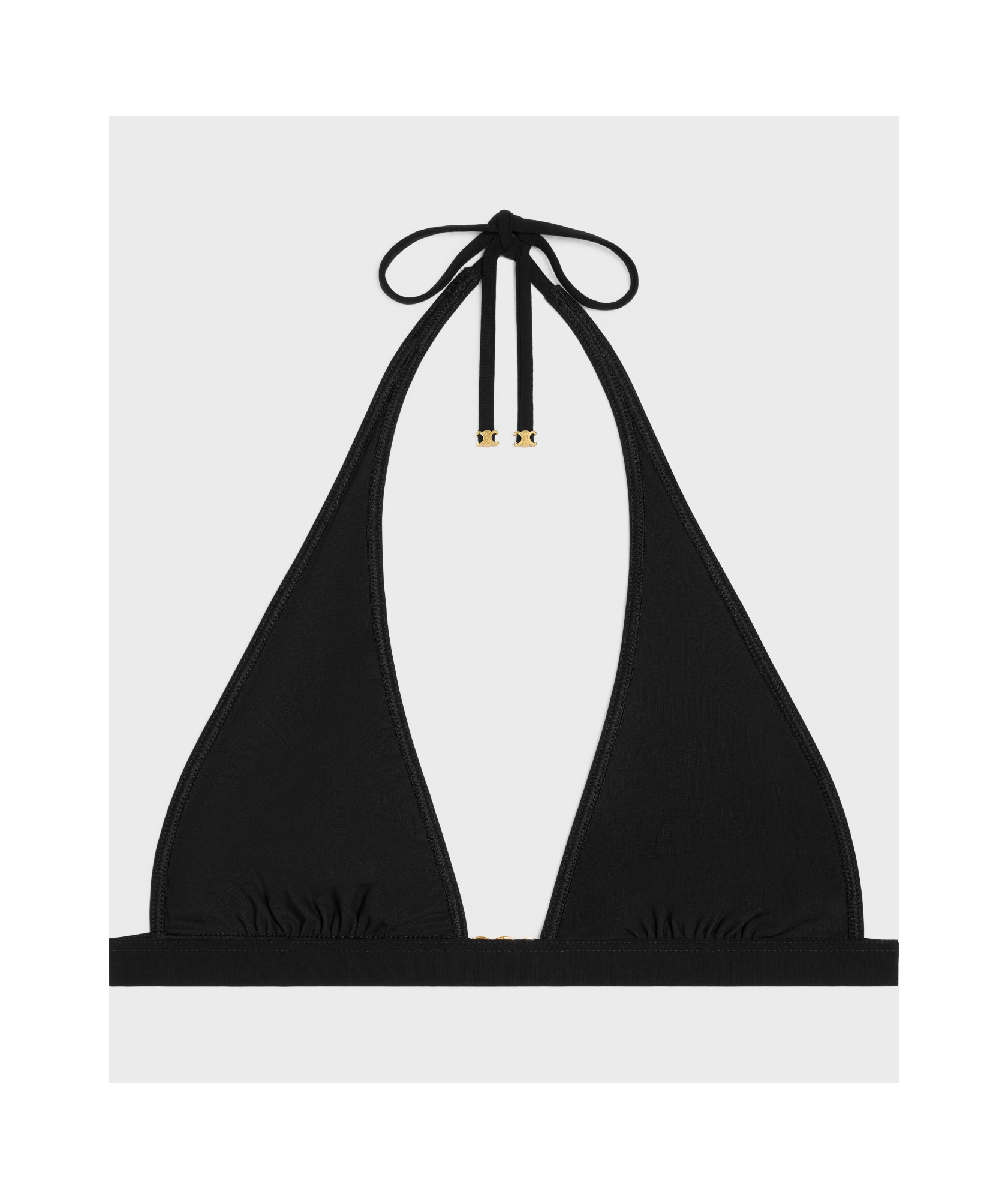 Celine Triomphe Triangle Top In Matte Jersey In Black
