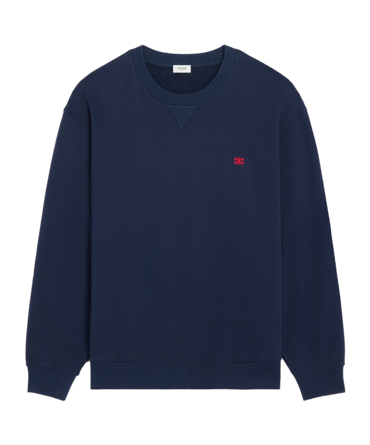 Celine Loose Sweatshirt In Cotton Fleece In Blue