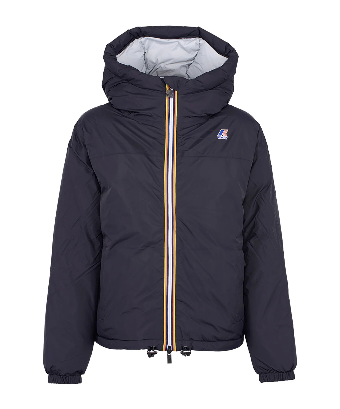K-way Logo Zip-up Jacket In Blue