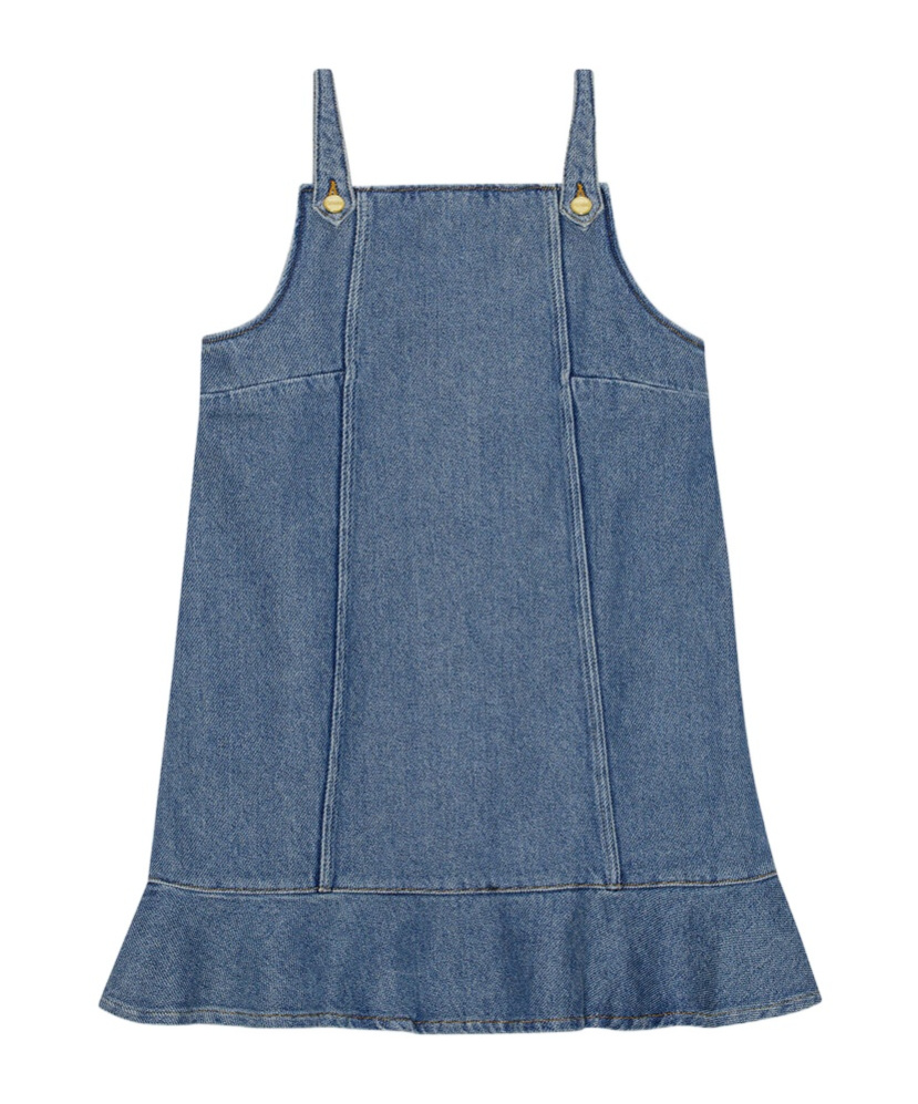 GANNI BLUE DENIM MINI DRESS