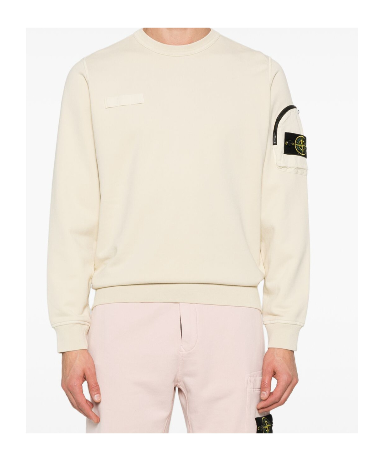 Stone Island Logo Sweatshirt In White