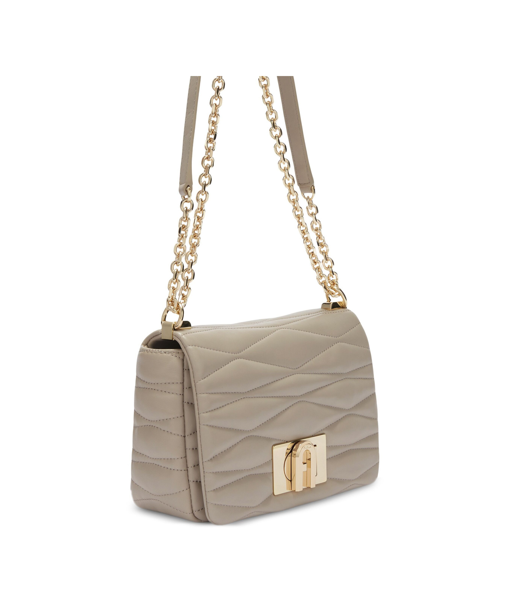 Shop Furla Flip Shoulder Bag In Nude