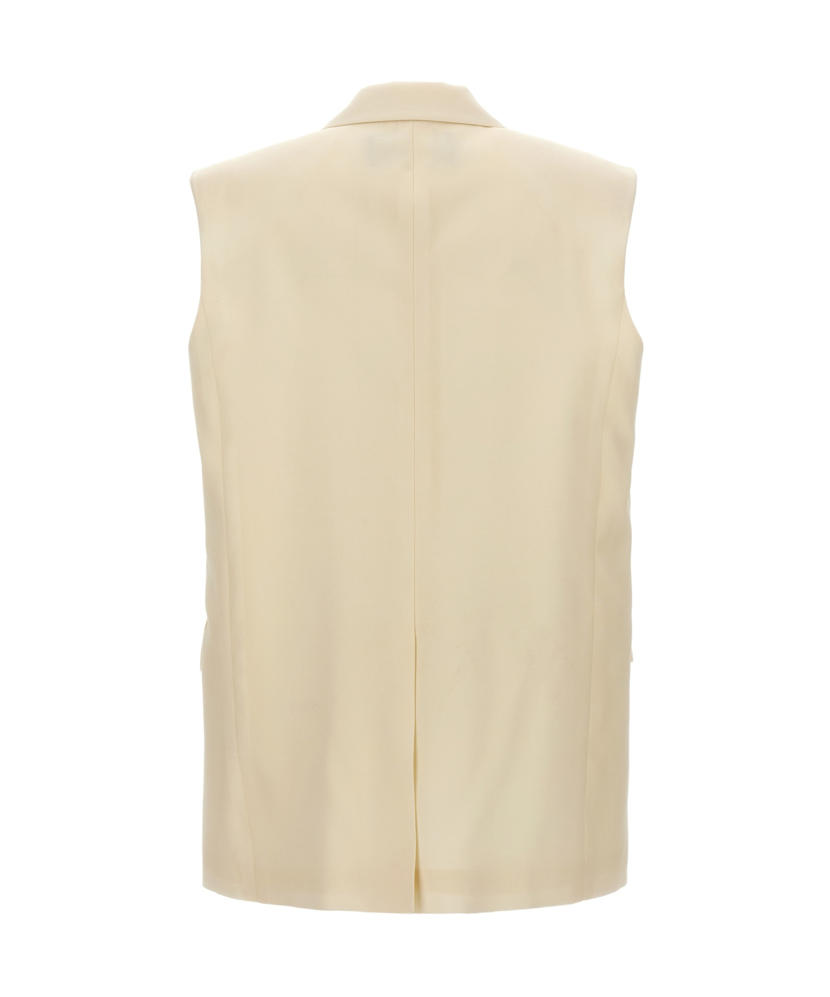 Fabiana Filippi Single-button Straight Wool-silk Vest In Nude