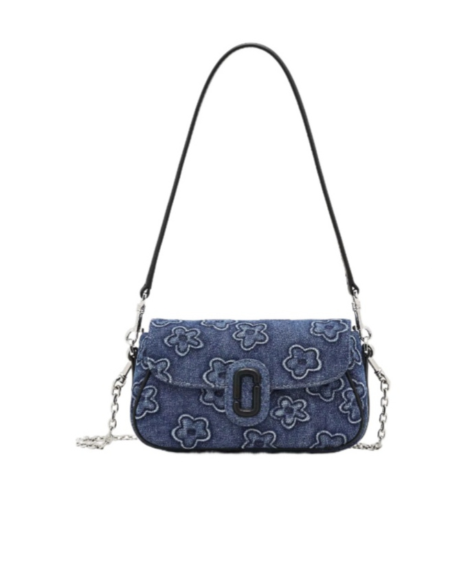 Marc Jacobs The Puffy Daisy Denim Clover Shoulder Bag In Blue