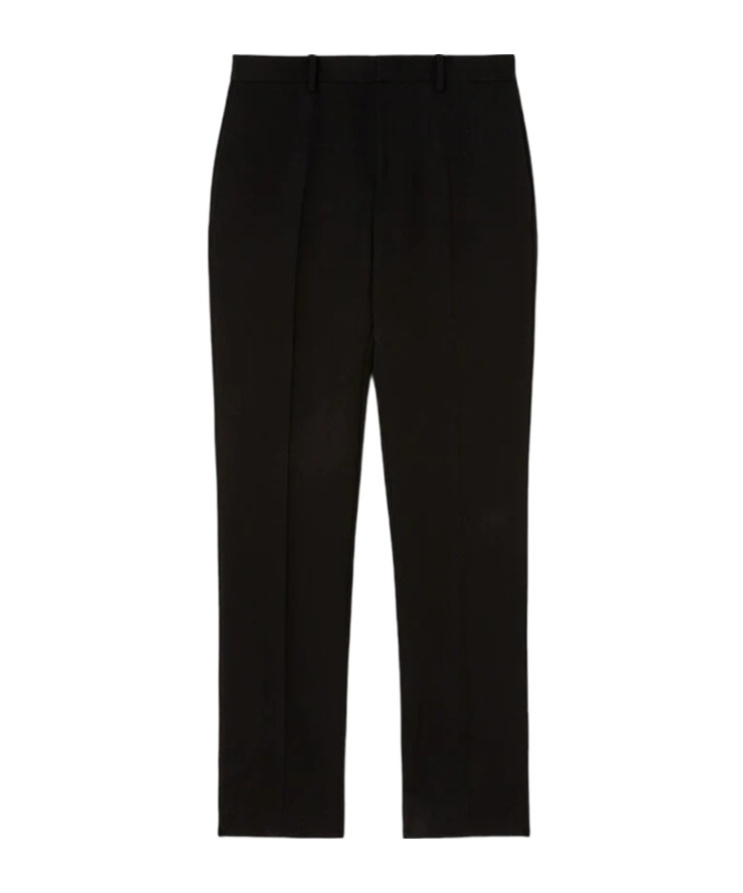 Jil Sander Black Wool Tapered Trousers In Black