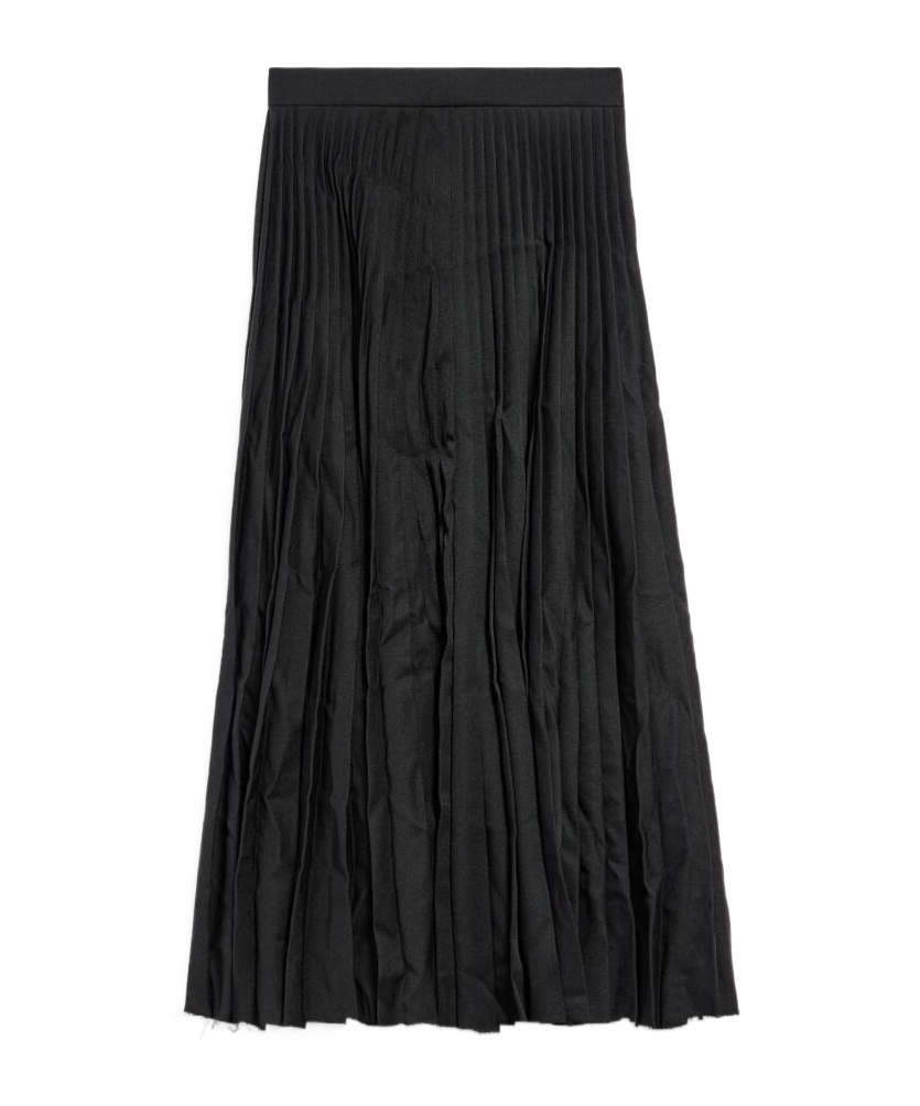 Balenciaga Asymmetrical Midi Skirt In Black