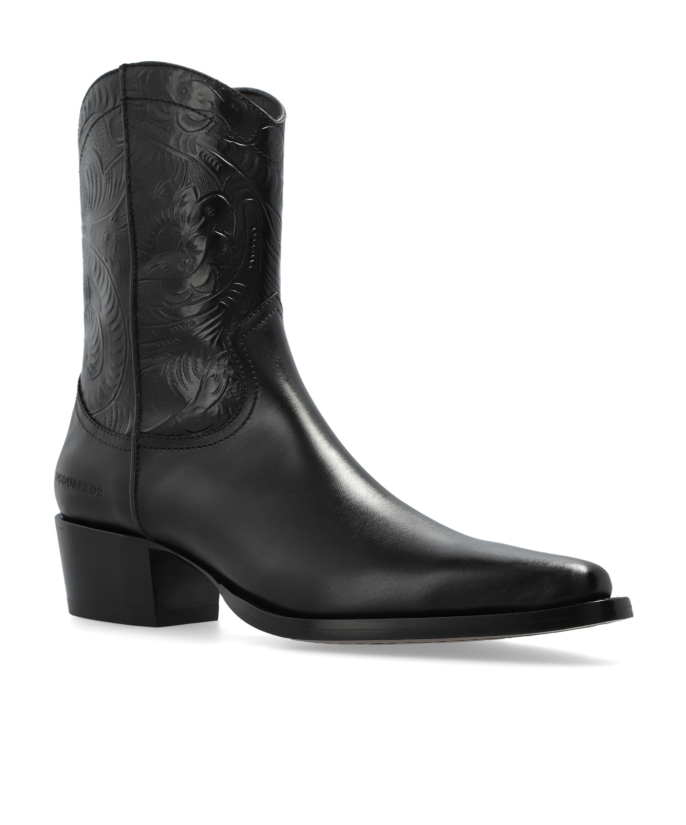 Dsquared2 Texan Leather Boots In Black