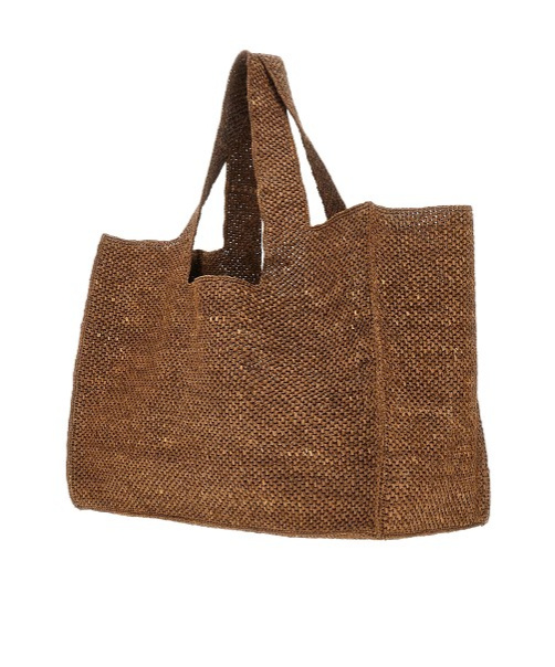 Themoirè Morea Woven Texture Tote Bag In Brown