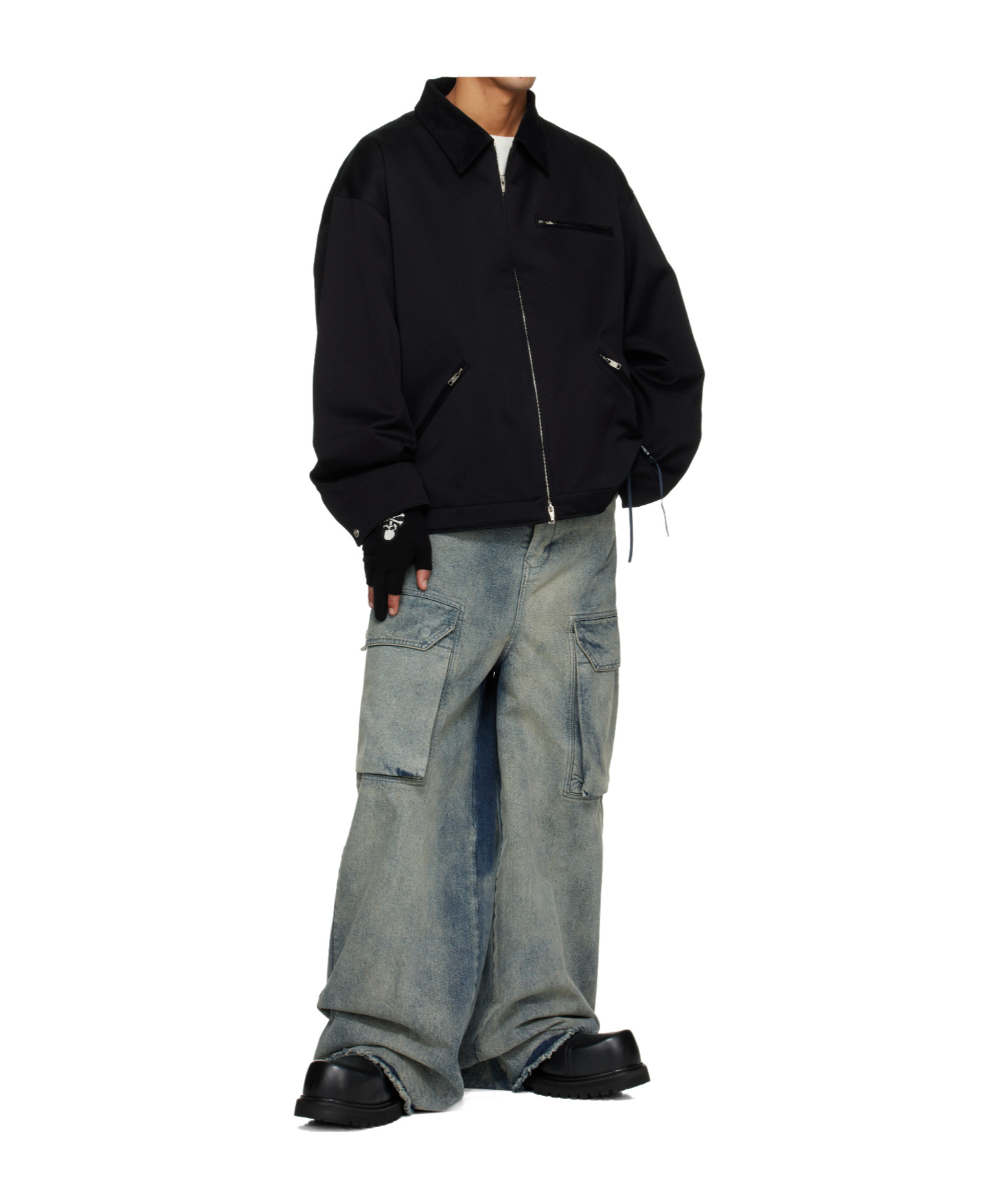 Mastermind Japan Waterproof Cotton Satin Casual Jacket In Black