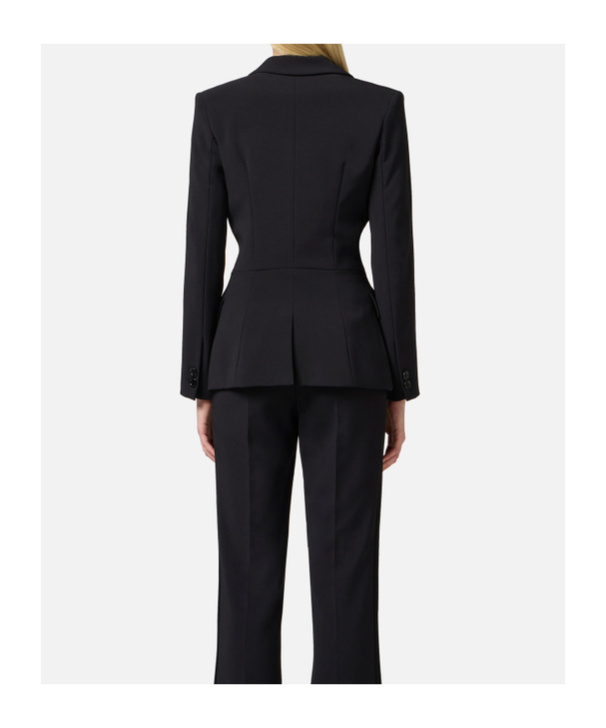 Elisabetta Franchi Satin Bands Blazer In Black