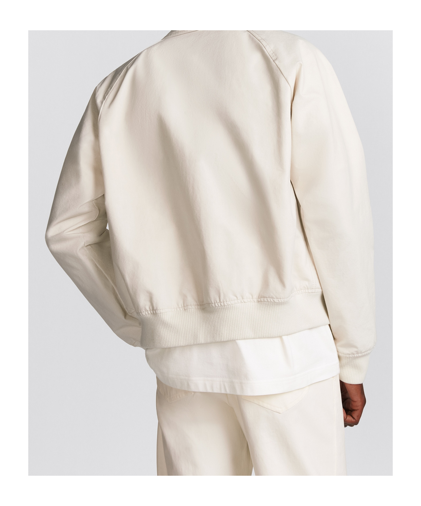 Dior Lightweight Cotton Bomber Jacket With Embroidered Logo In White