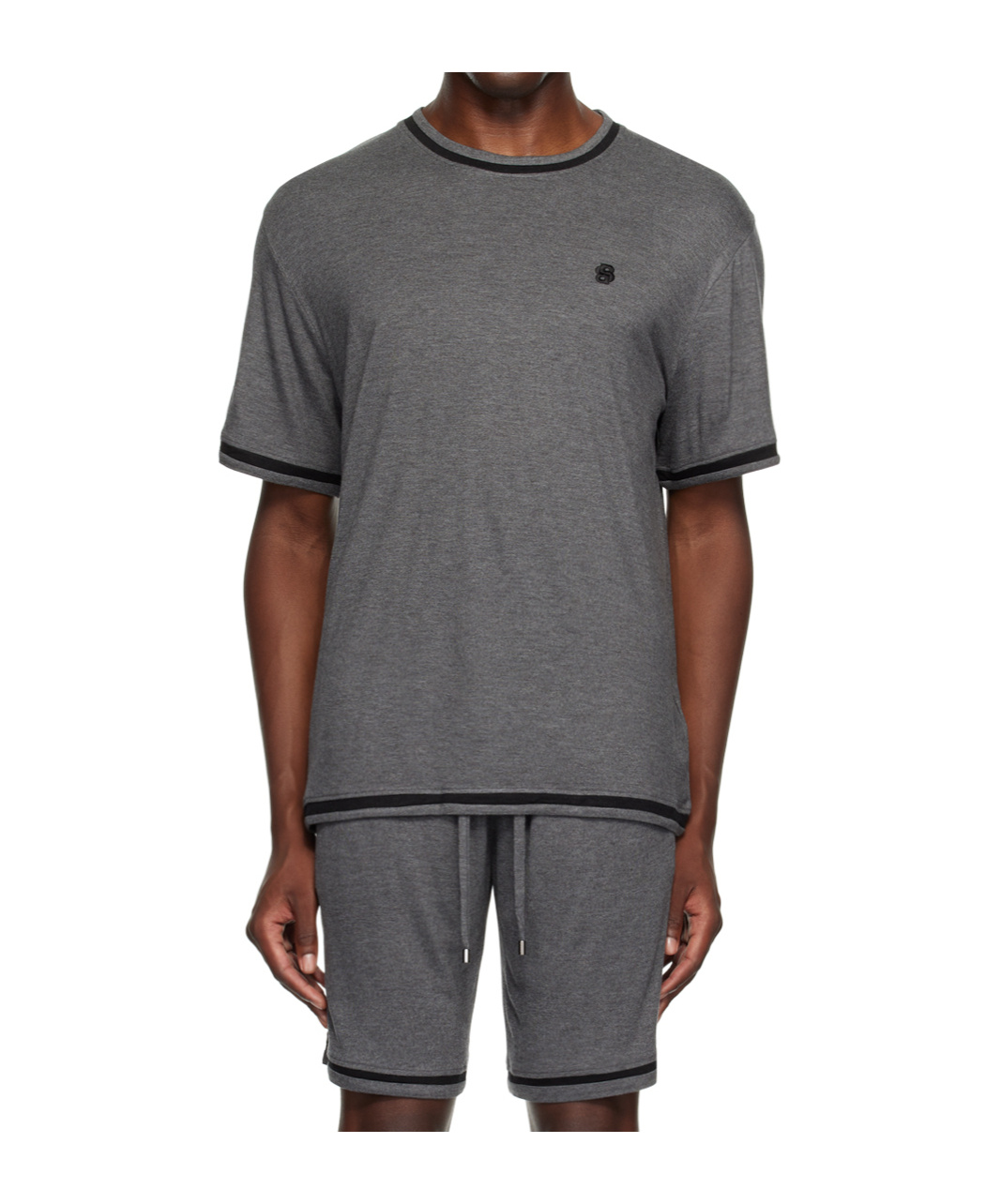 Hugo Boss Gray Monogram T-shirt In Black