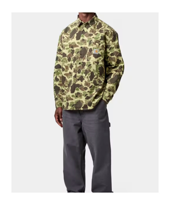 Carhartt Duck Camouflage-print Shirt In Brown